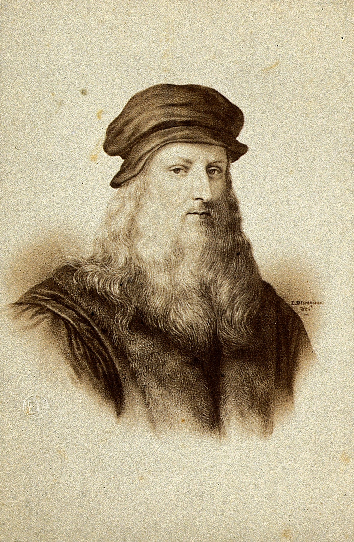 Retrato histórico de Leonardo da Vinci, icono del generalismo y la polimatía.